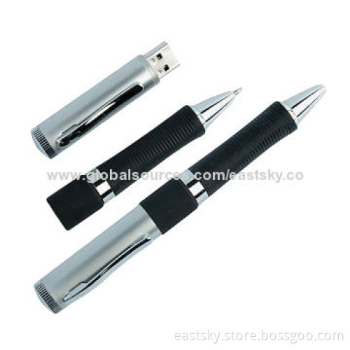 Promotional Pen Shape USB Drive, 64MB to 32GB Flash Memory, Logo Imprint and Advertisement DataNew